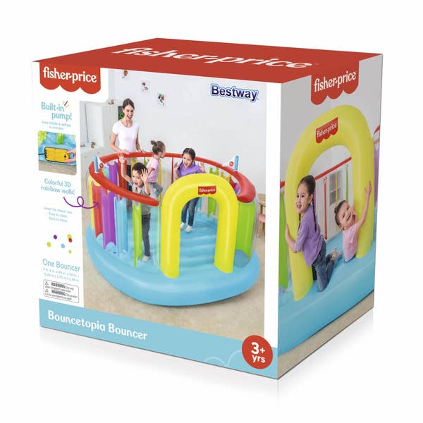 Bestway Fisher-Price Bestway Bouncetopia Multi-Color Child PVC Bouncer With Built-in Pump