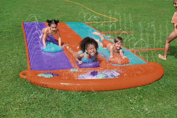 Bestway H2OGO 16' Triple Water Slide With Sponge Soakers Toys And Three Riders