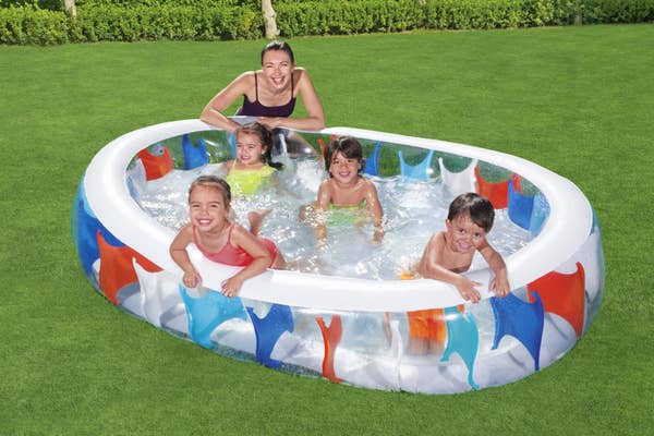 Bestway H2OGO 7'6" X 60" X 20" Elliptic Inflatable Above-Ground Play Pool