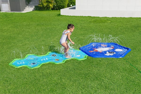 Bestway H2OGO Cosmic Adventure Kids Sprinkler Splash Pad And Inflatable Water Slide