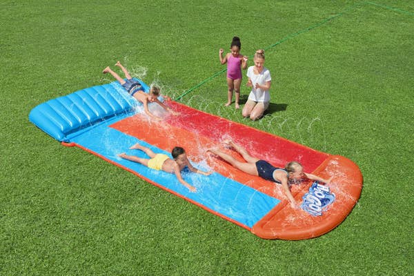 Bestway H2OGO Triple Water Slide With Tsunami Splash Ramp 16'