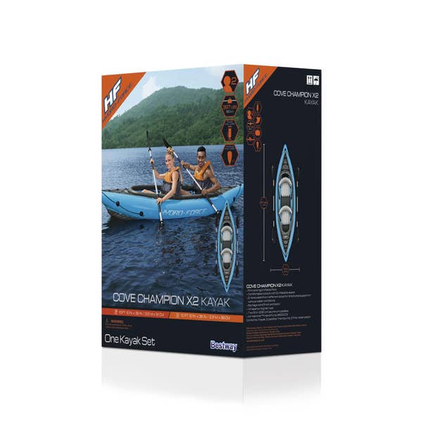 Bestway Hydro-Force Cove Champion Inflatable Two-Person Kayak Set 10’ 10”