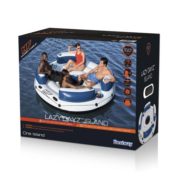 Bestway Hydro-Force Lazy Dayz 4-Person Inflatable Party Island 7’10”