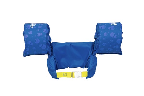 Bestway Puddle Jumper Blue Fabric Kids Swim Flotation Vest With Armbands