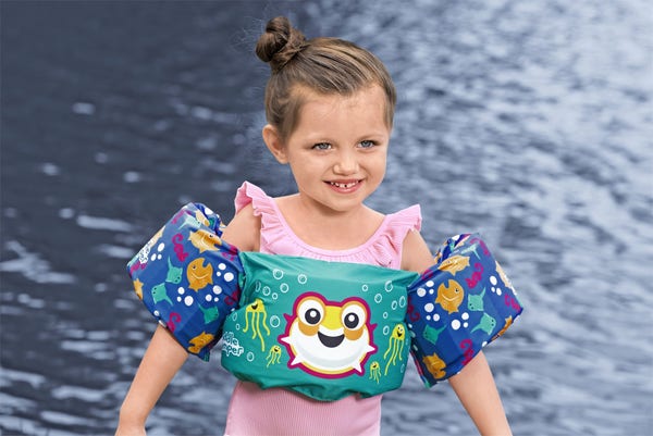 Bestway Puddle Jumper Fabric Kids Deluxe Swim Vest With Armbands