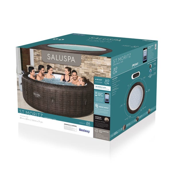 Bestway SaluSpa St. Moritz EnergySense Smart Signature AirJet Inflatable Hot Tub With App-Control 5-7 Person