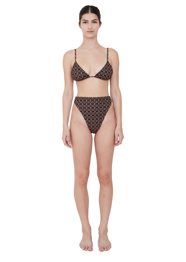 beth richards HIGH WAIST GEO BOTTOM - BLACK GEO