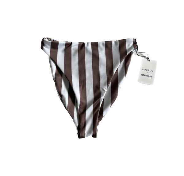 beth richards BR X BOHEME HIGH WAIST BOTTOM - TAN STRIPE
