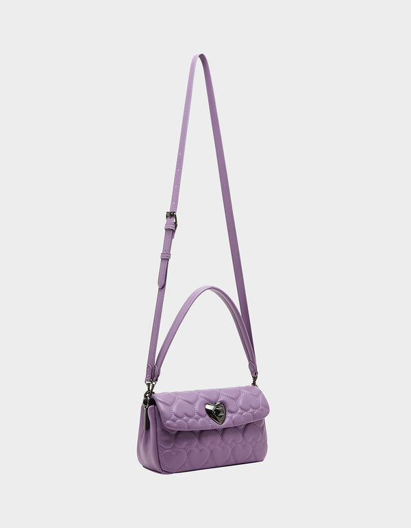 Betsey Johnson Always Heart-core Flap Shoulder Bag Lilac