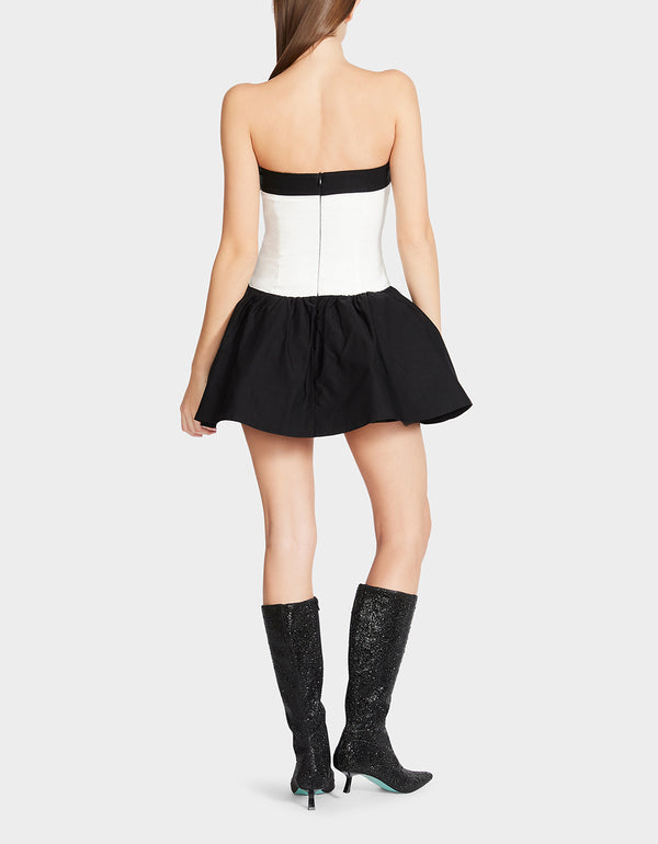 Betsey Johnson Adoria Rose Mini Dress White Black