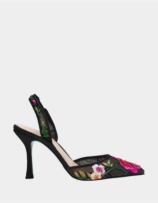 betsey johnson April Black Multi Floral