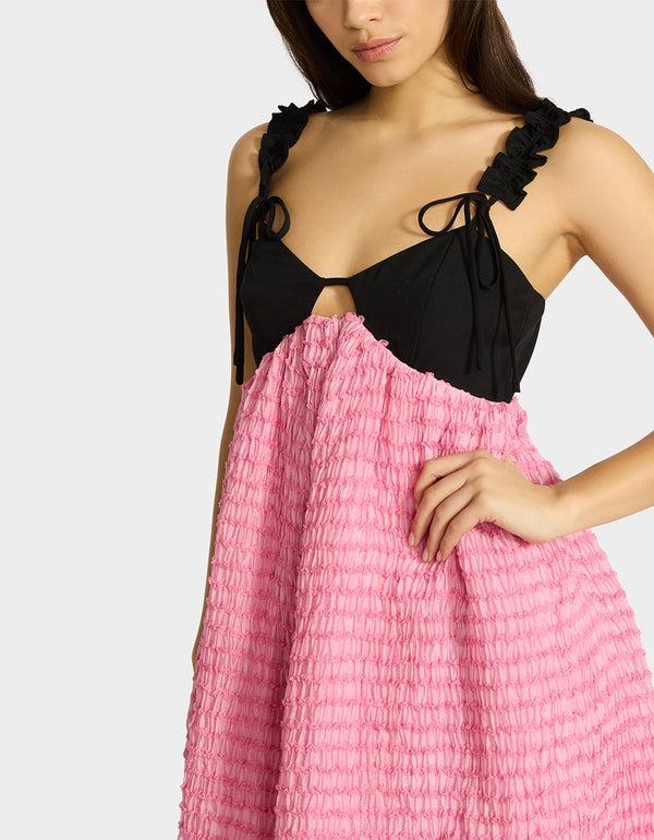 Betsey Johnson Belinda Mini Dress Black Pink
