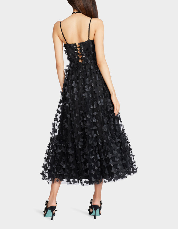 Betsey Johnson Betseys Butterfly Maxi Dress Black
