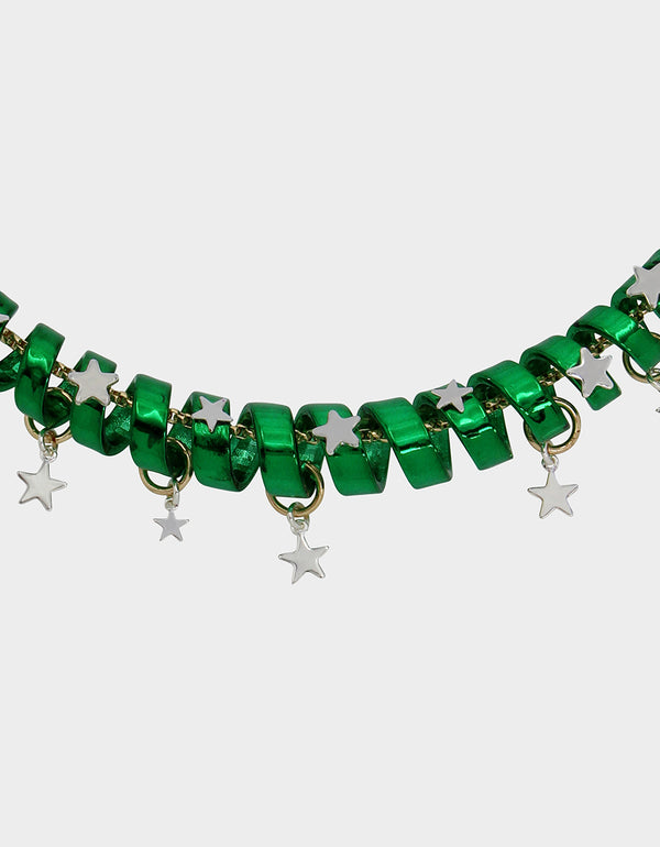 Betsey Johnson Betseys Holiday Coil Necklace Green