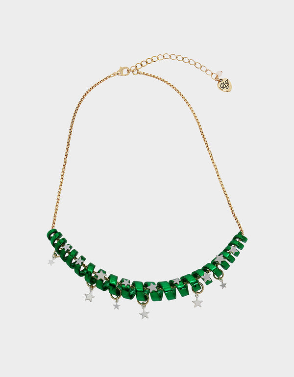 betsey johnson Betseys Holiday Coil Necklace Green