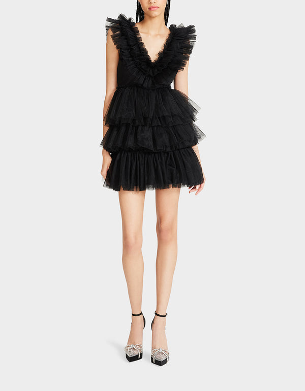 betsey johnson Betseys Tiered Tulle Dress Black