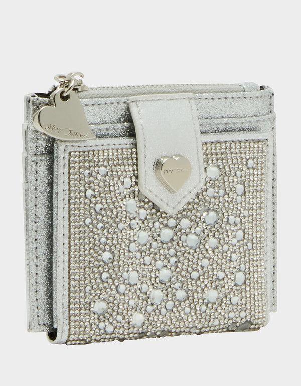Betsey Johnson Bling It On Bifold Wallet Silver