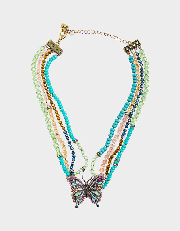 betsey johnson Boho Butterfly Bead Pendant Multi