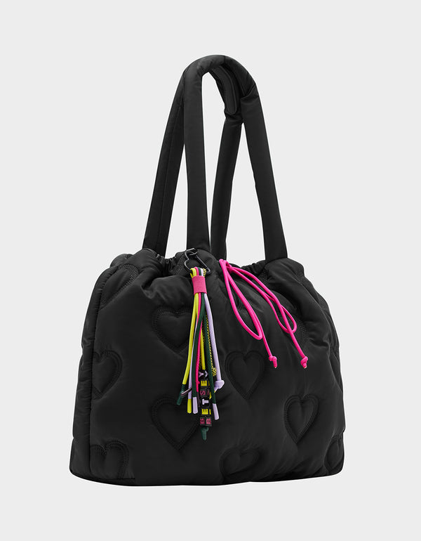Betsey Johnson Bungee Jump Nylon Tote Black