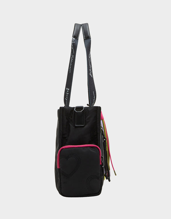 Betsey Johnson Bungee Nylon Satchel Black