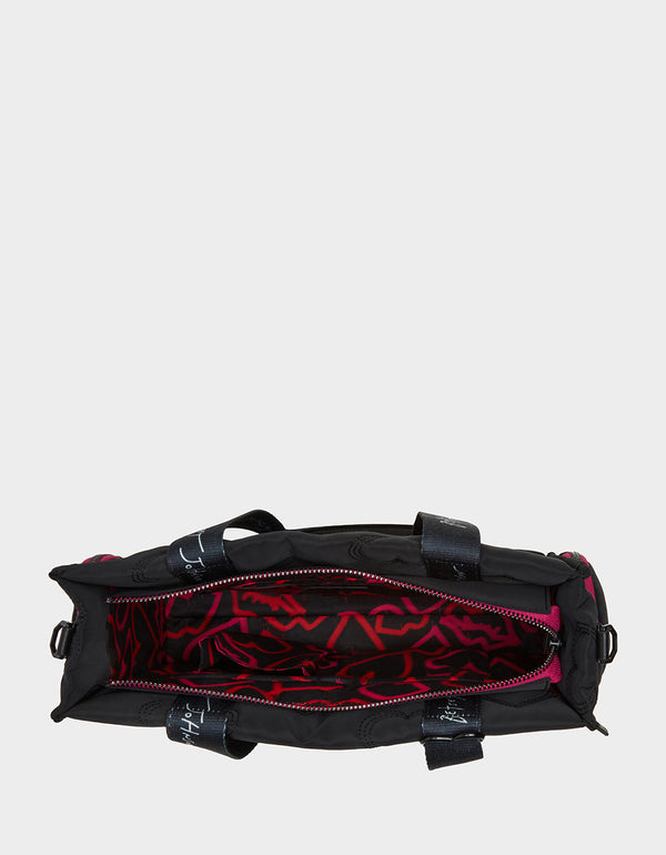 Betsey Johnson Bungee Nylon Satchel Black