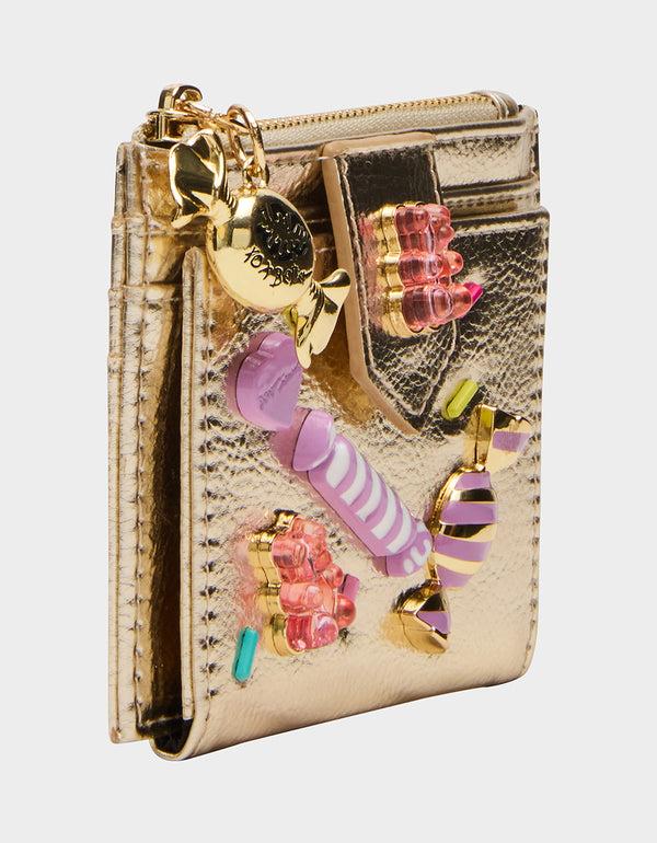 Betsey Johnson Candy Bifold Wallet Gold