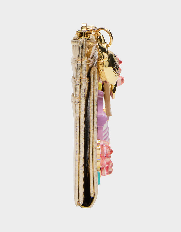 Betsey Johnson Candy Bifold Wallet Gold