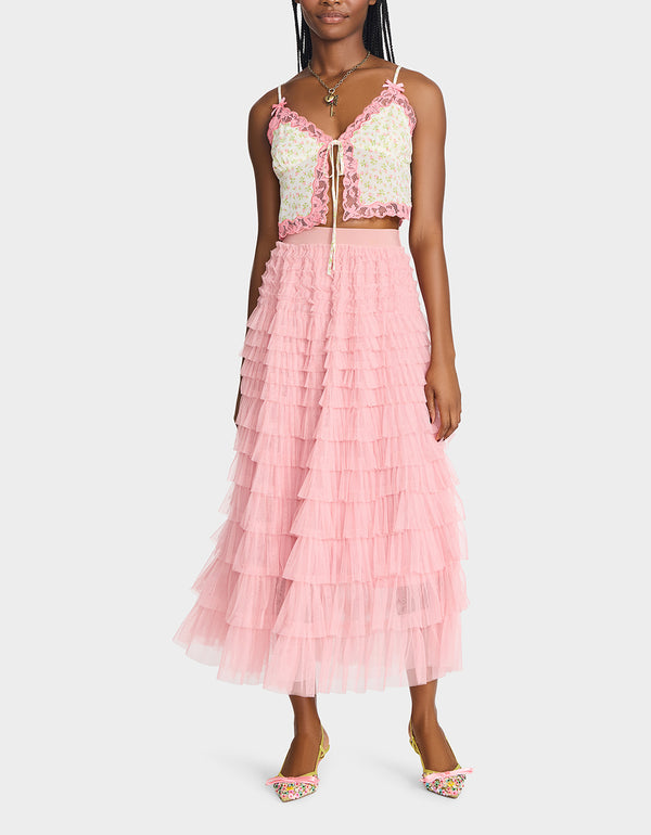 betsey johnson Colette Tulle Maxi Skirt Pink