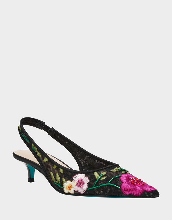 Betsey Johnson Felix Black Multi Floral
