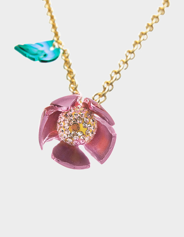 Betsey Johnson Garden Glam Tulip Pendant Pink