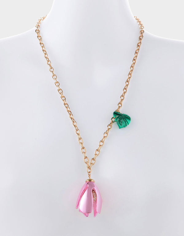 Betsey Johnson Garden Glam Tulip Pendant Pink