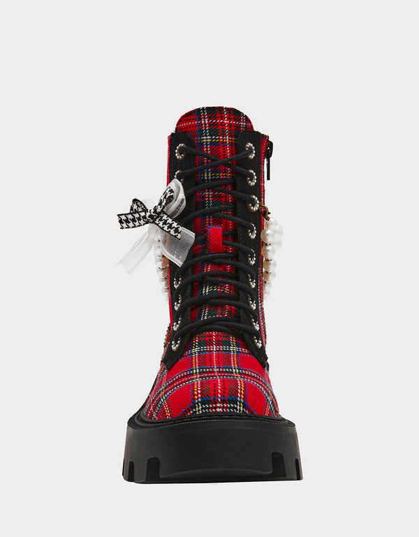 Betsey Johnson Hariett Red Plaid