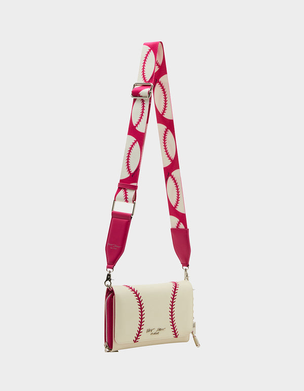 Betsey Johnson Home Run Wallet On Chain White