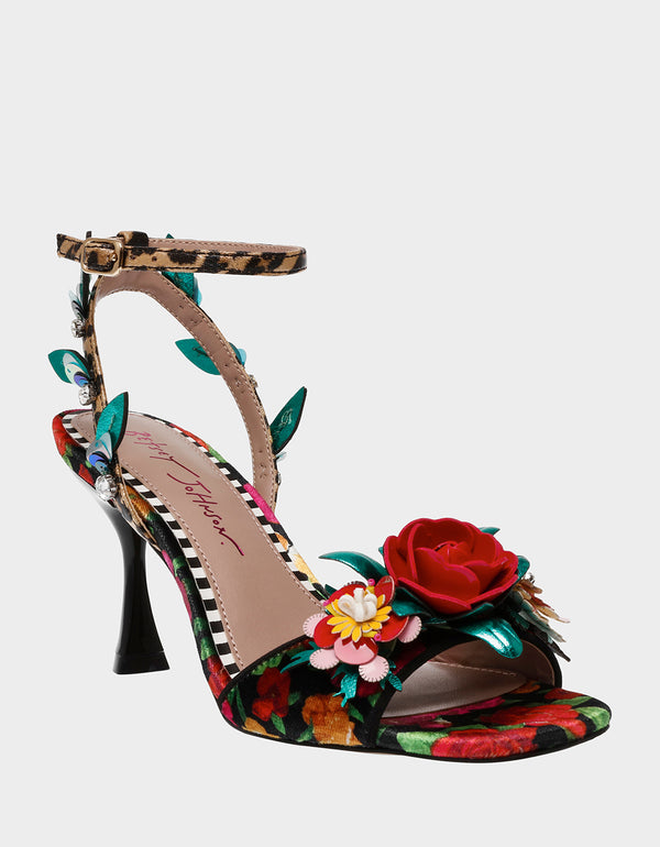 Betsey Johnson Karra Black Rose Multi