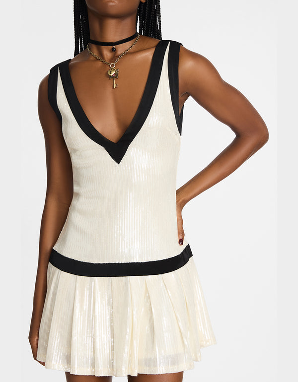 Betsey Johnson Match Point Dress White