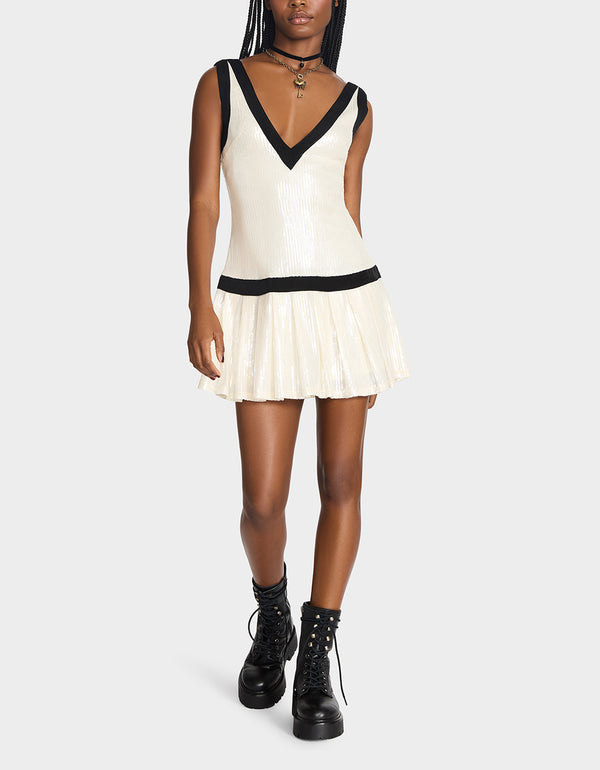 Betsey Johnson Match Point Dress White