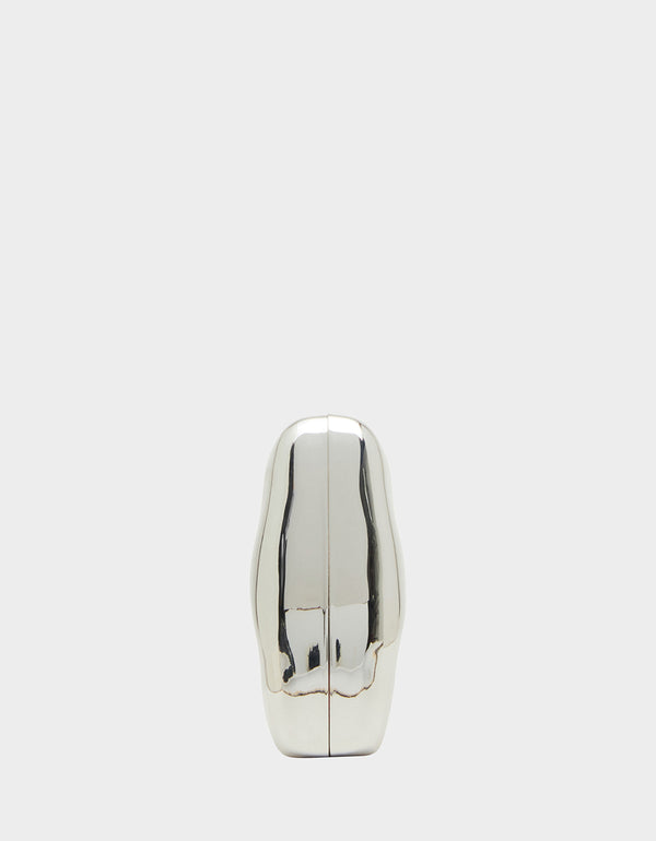 Betsey Johnson Metal Bow Clutch Silver