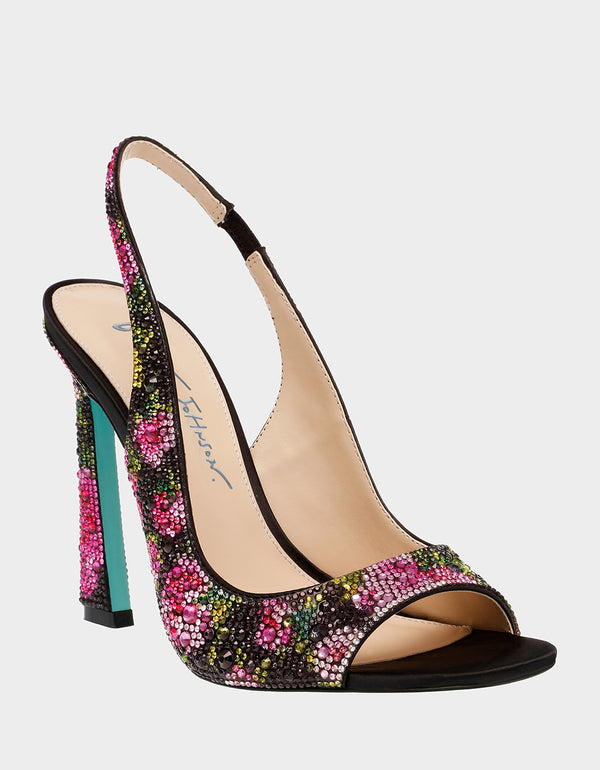 Betsey Johnson Mina Black/pink Floral