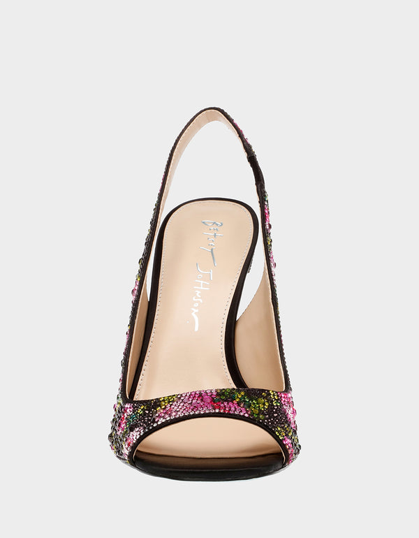 Betsey Johnson Mina Black/pink Floral