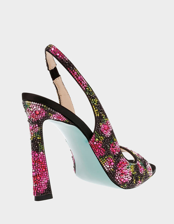 Betsey Johnson Mina Black/pink Floral