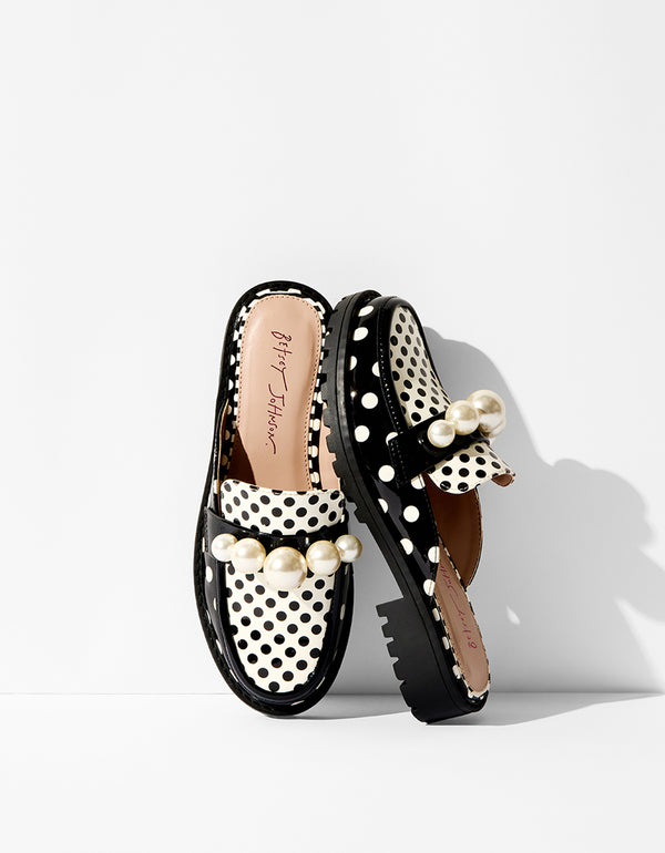 Betsey Johnson Norah Black Polka Dot