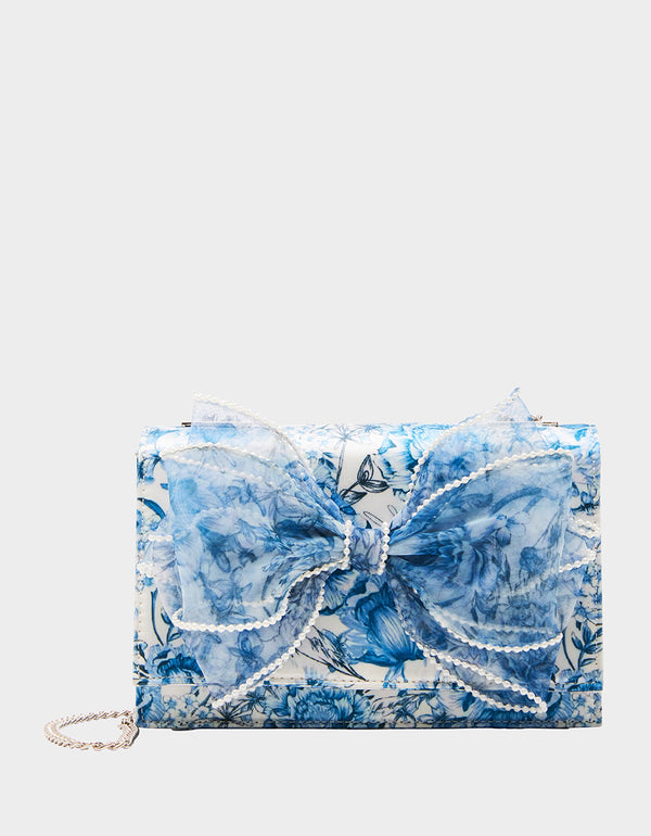 betsey johnson Pearl Trimmed Bow Bag Blue