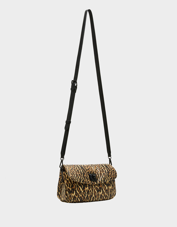 Betsey Johnson Puffed Flap Shoulder Leopard
