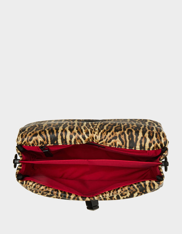 Betsey Johnson Puffed Flap Shoulder Leopard