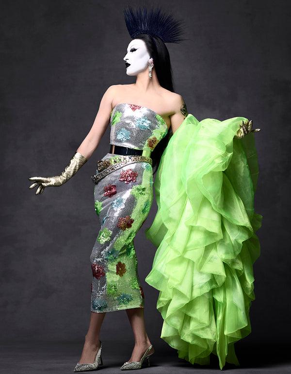 Betsey Johnson Sassy Sequin Dress Silver Multi