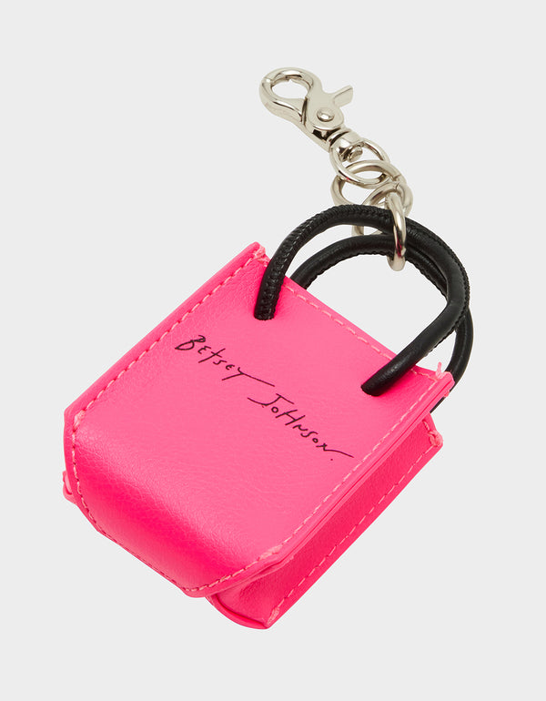 Betsey Johnson Shopper Bag Charm Pink