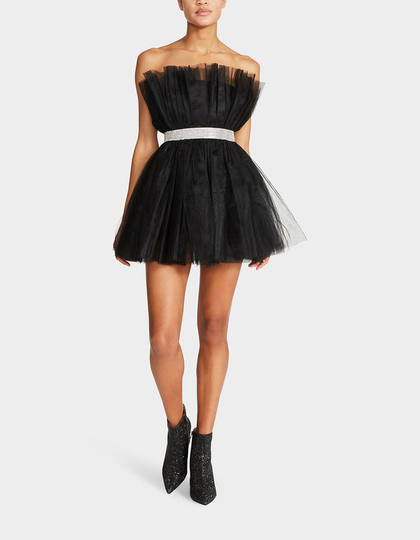 Betsey Johnson Showstopper Tulle Mini Dress Black