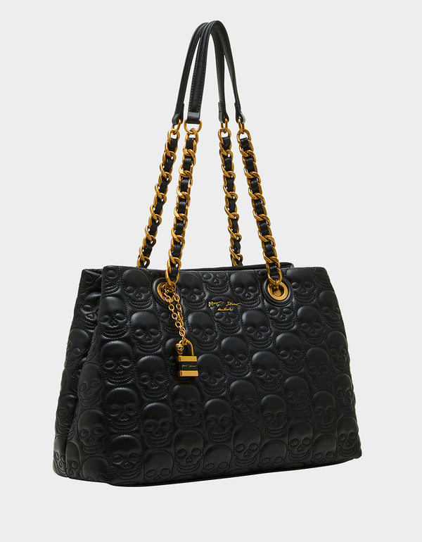 Betsey Johnson Skele-tease Compartment Tote Black