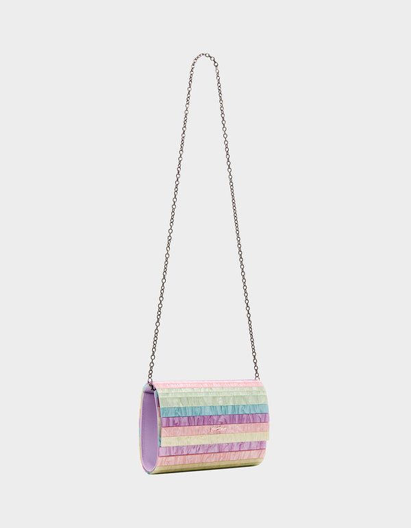 Betsey Johnson Strip Strip Hooray Clutch Pastel