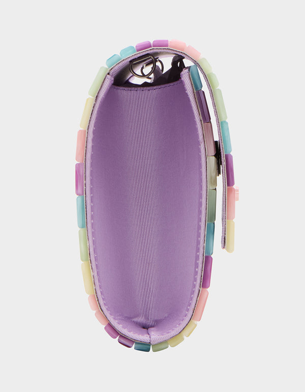 Betsey Johnson Strip Strip Hooray Clutch Pastel